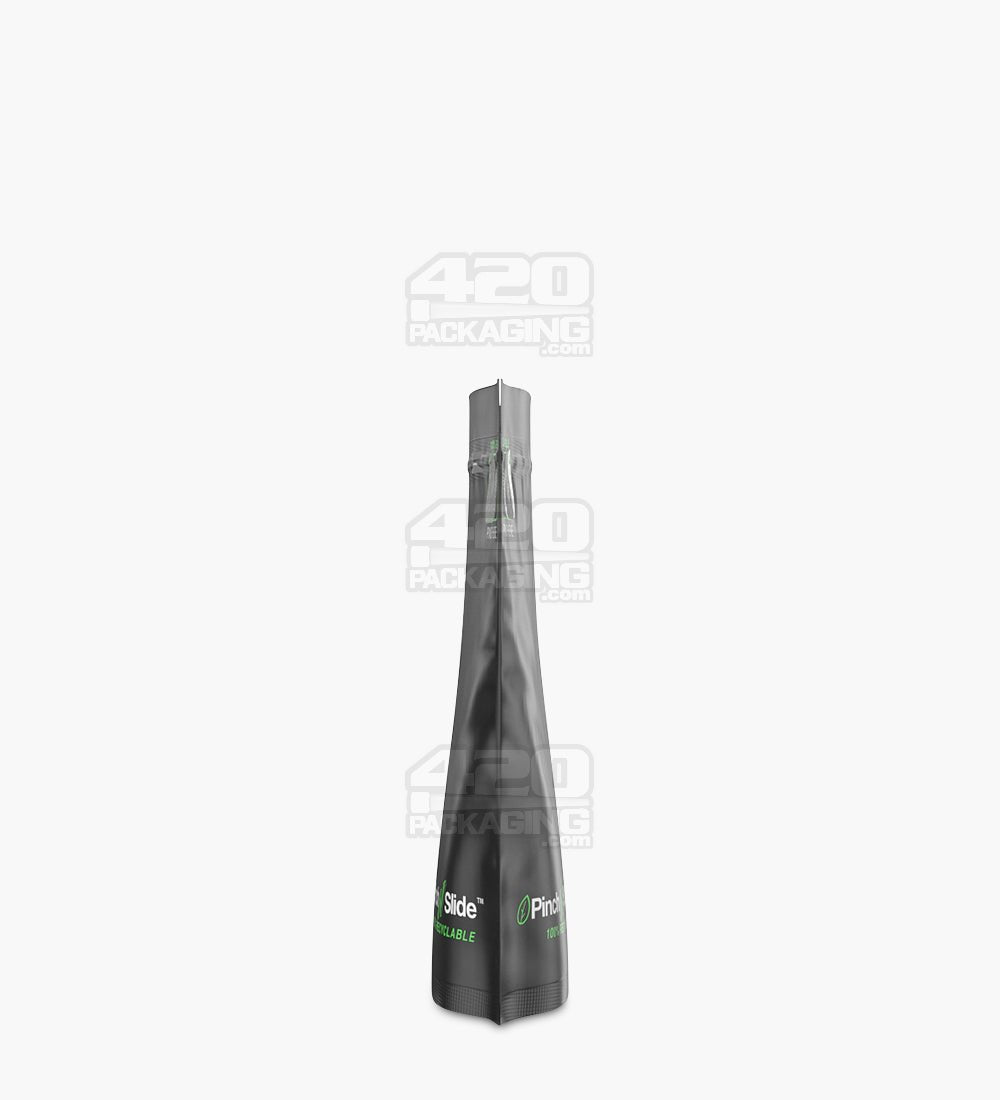 Matte-Black 12" x 9" Recyclable Mylar Pinch N Slide 3.0 Child Resistant & Tamper Evident Bags (28 grams) 250/Box - 5