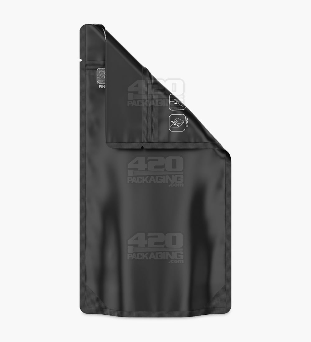 Child Resistant & Tamper Evident | Pinch N Slide 3.0 Matte Black PCR Mylar Bags | 5in x 8.8in - 14g - 250 Count