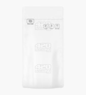 Matte-White 5" x 8.8" Mylar Child Resistant Tamper Evident Bags (14 grams) 250/Box