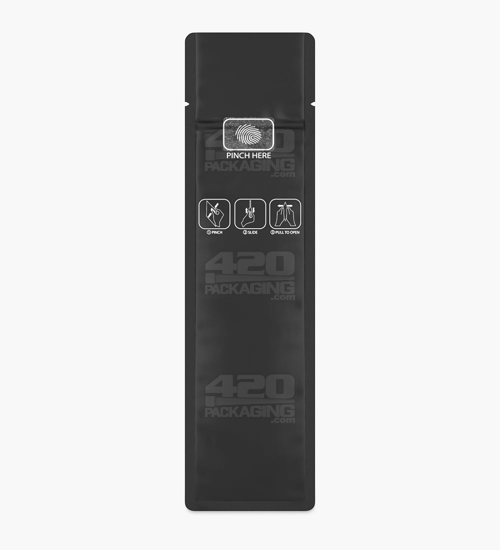 Child Resistant & Tamper Evident | Pinch N Slide 3.0 Matte Black Mylar Bags | 2.4in x 7.8in - 2.5g - 250 Count