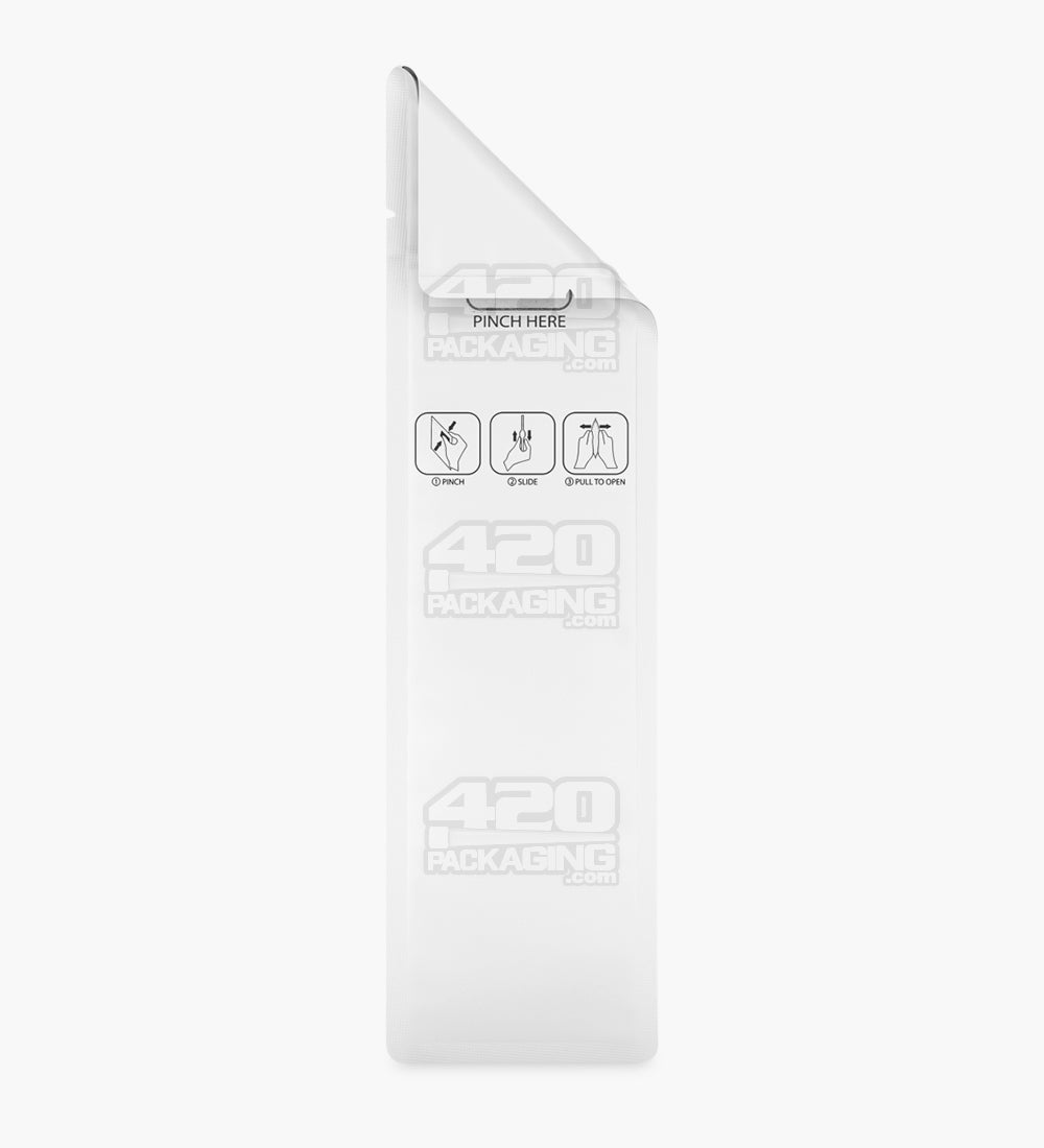 Child Resistant & Tamper Evident | Pinch N Slide 3.0 Matte White Mylar Bags | 2.4in x 7.8in - 2.5g - 250 Count