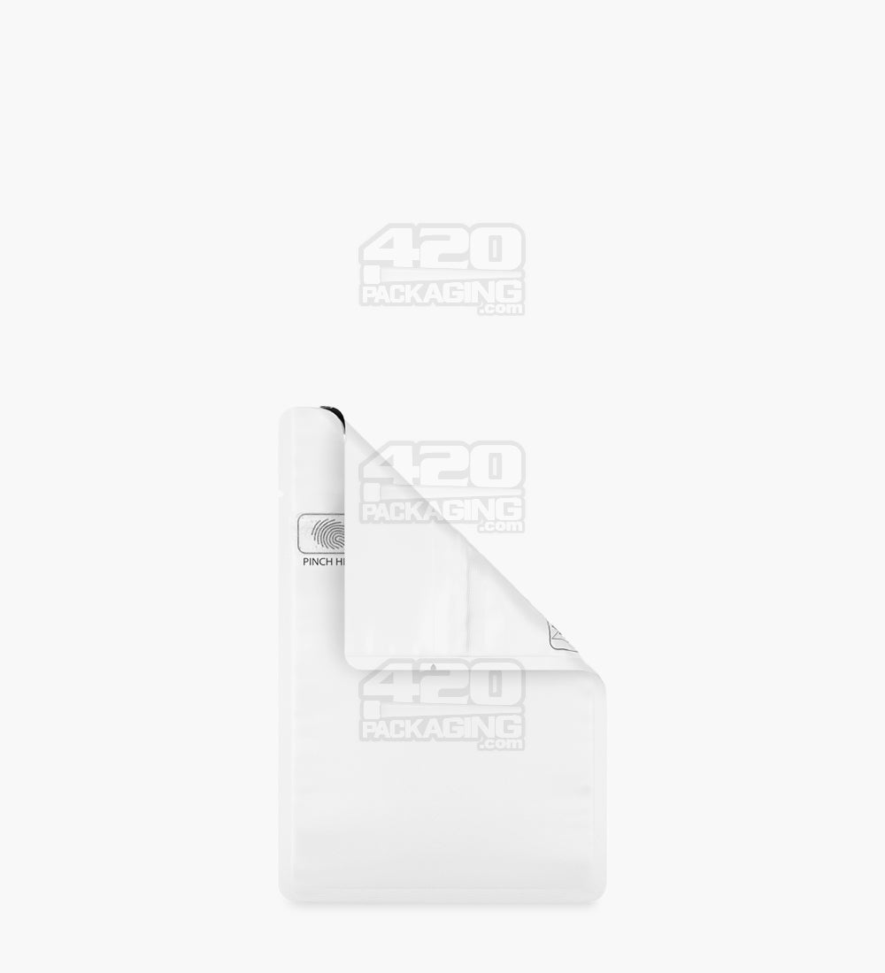 Child Resistant & Tamper Evident | Pinch N Slide 3.0 Matte White Mylar Bags | 3.4in x 4.4in - 1g - 250 Count
