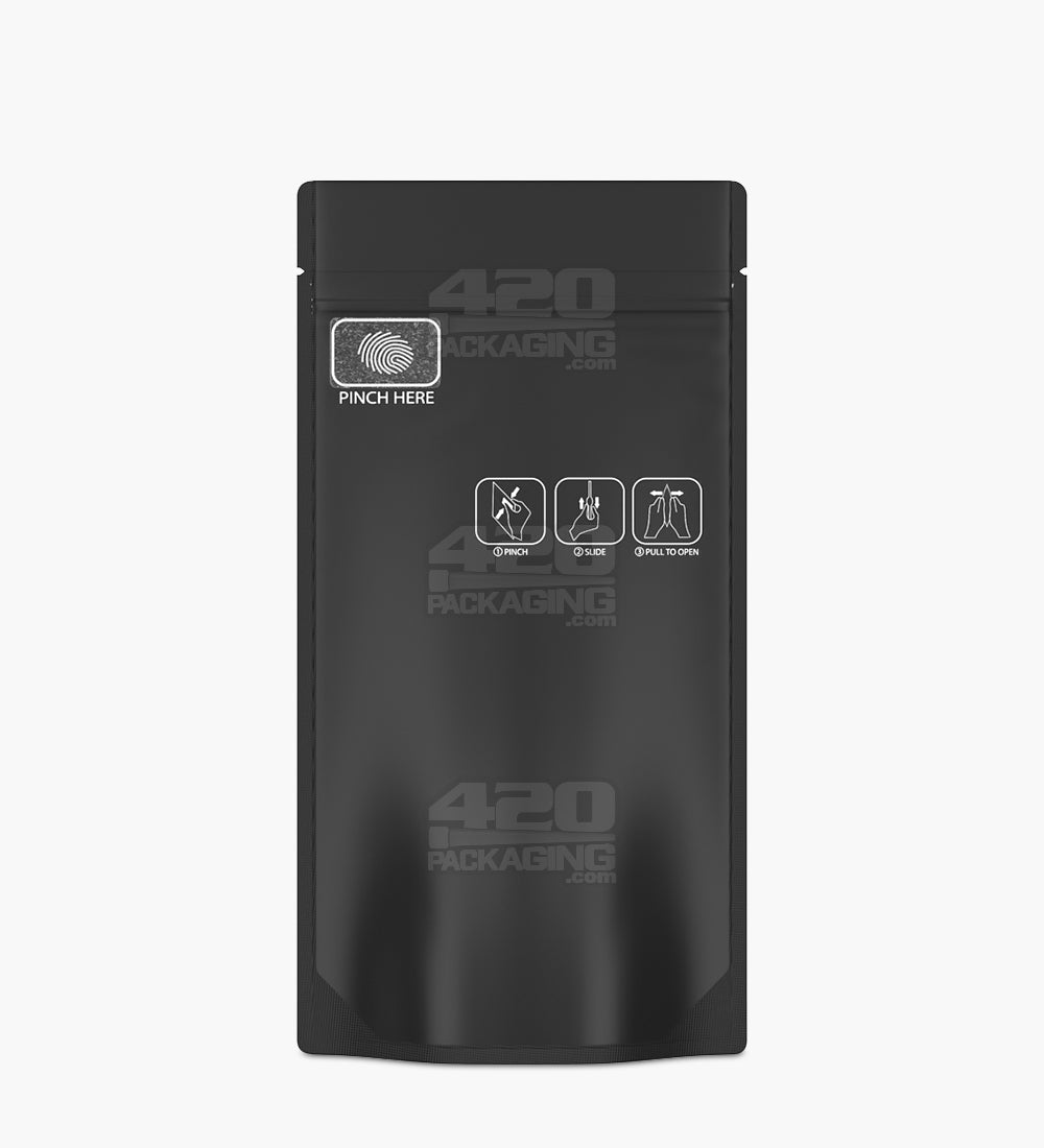 Child Resistant & Tamper Evident | Pinch N Slide 3.0 Matte Black Vista PCR Mylar Bags | 4in x 7.4in - 7g - 250 Count