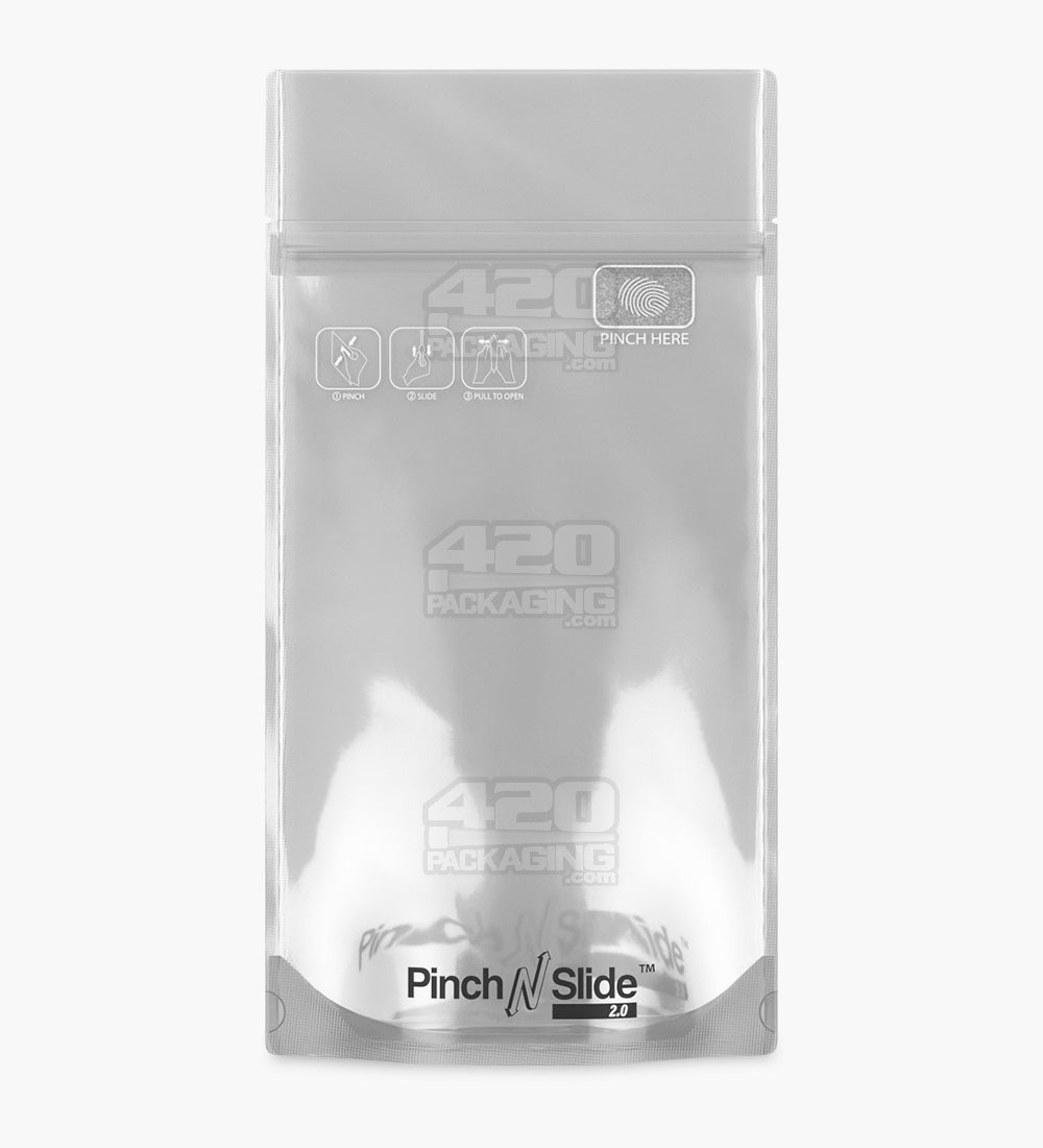 Child Resistant & Tamper Evident | Pinch N Slide 3.0 Matte White Vista Mylar Bags | 5in x 8.8in - 14g - 250 Count