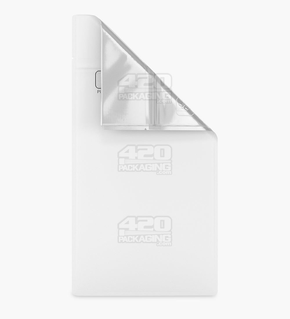 Child Resistant & Tamper Evident | Pinch N Slide 3.0 Matte White Vista Mylar Bags | 5in x 8.8in - 14g - 250 Count