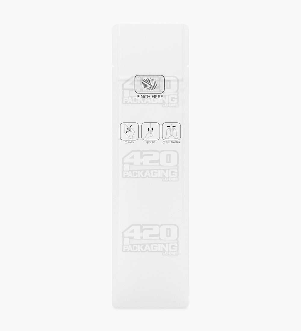 Child Resistant & Tamper Evident | Pinch N Slide 3.0 Matte White Vista Mylar Bags | 2.4in x 7.9in - 2.5g - 250 Count