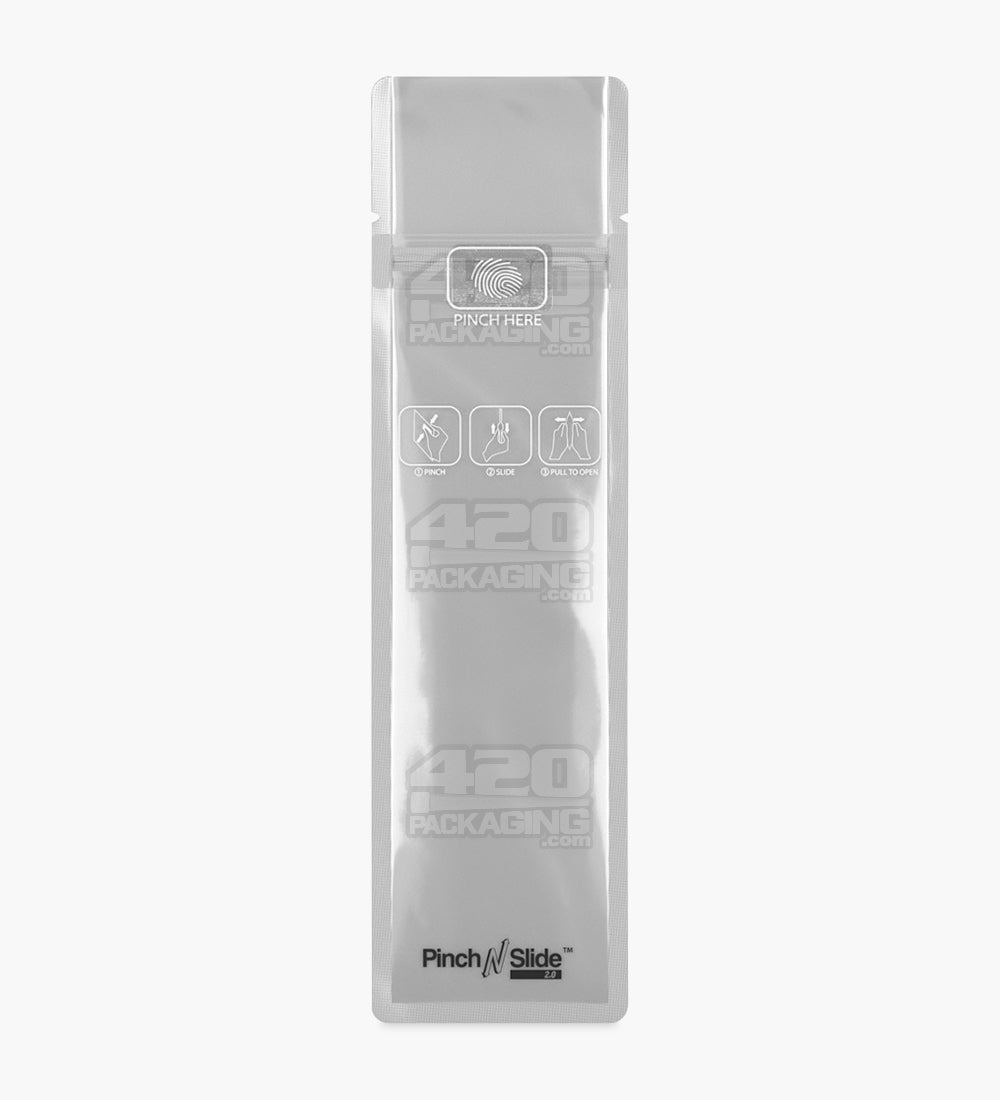 Child Resistant & Tamper Evident | Pinch N Slide 3.0 Matte White Vista Mylar Bags | 2.4in x 7.9in - 2.5g - 250 Count
