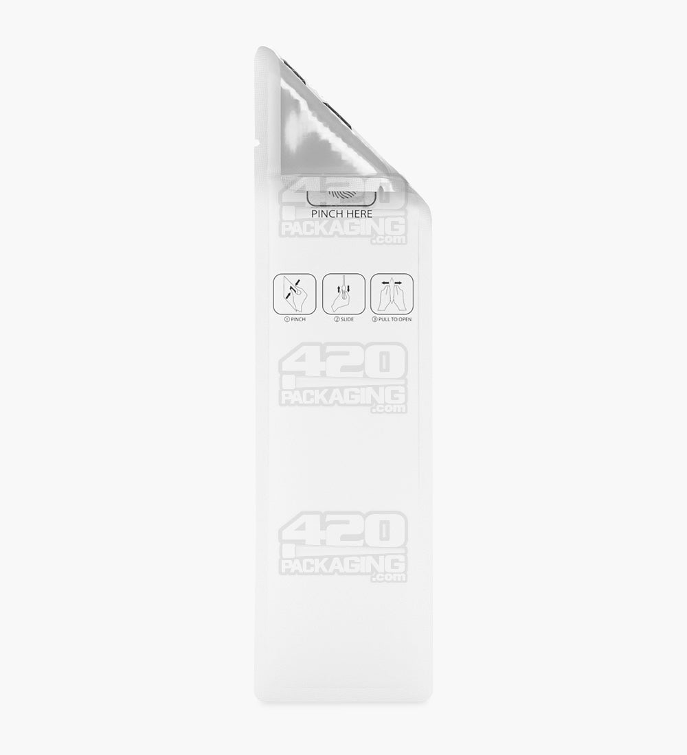 Child Resistant & Tamper Evident | Pinch N Slide 3.0 Matte White Vista Mylar Bags | 2.4in x 7.9in - 2.5g - 250 Count