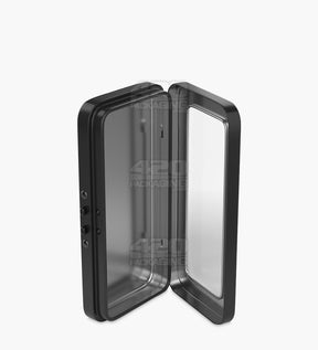 Child Resistant & Sustainable Hinged-Lid Large Vista Black Tin Box w/ See-Through Window 100/Box - 8