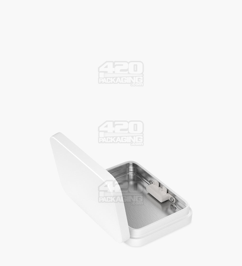 Child Resistant & Sustainable Hinged-Lid Mini Size White Tin Box 100/Box - 7