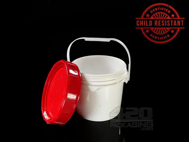 1.25 Gallon Child Resistant Plastic Buckets 5/Box - 2