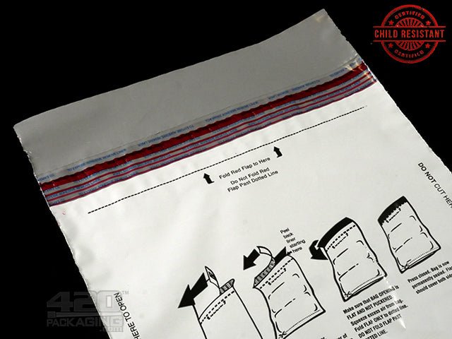 10"x13" Pull & Seal ASTM Child Resistant Exit Bags 1000/Box - 3