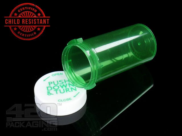 PNT-13 Push & Turn Child Resistant Pharmacy Vials (13 Dram) 320/Box TBLU (Transparent Blue) - 3