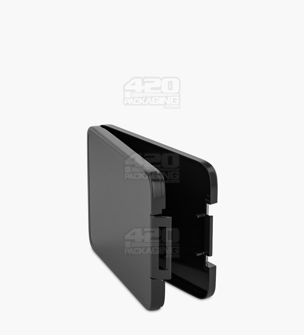 Hinged Lid Slim Shatter Container | 5.3mm - Black Plastic - 1000 Count