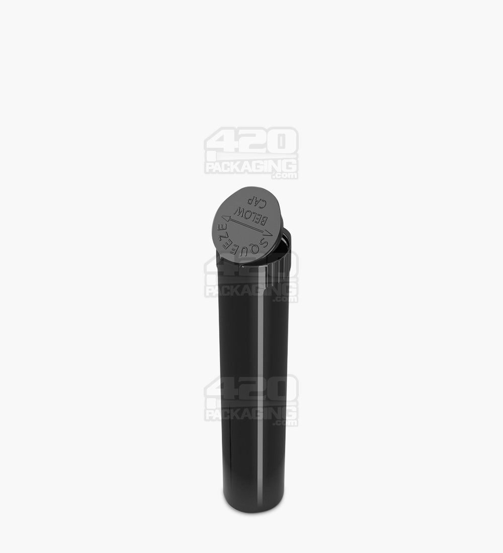 Child Resistant | Pop Top Opaque Plastic Pre-Roll Tubes | 90mm - Black - 1000 Count