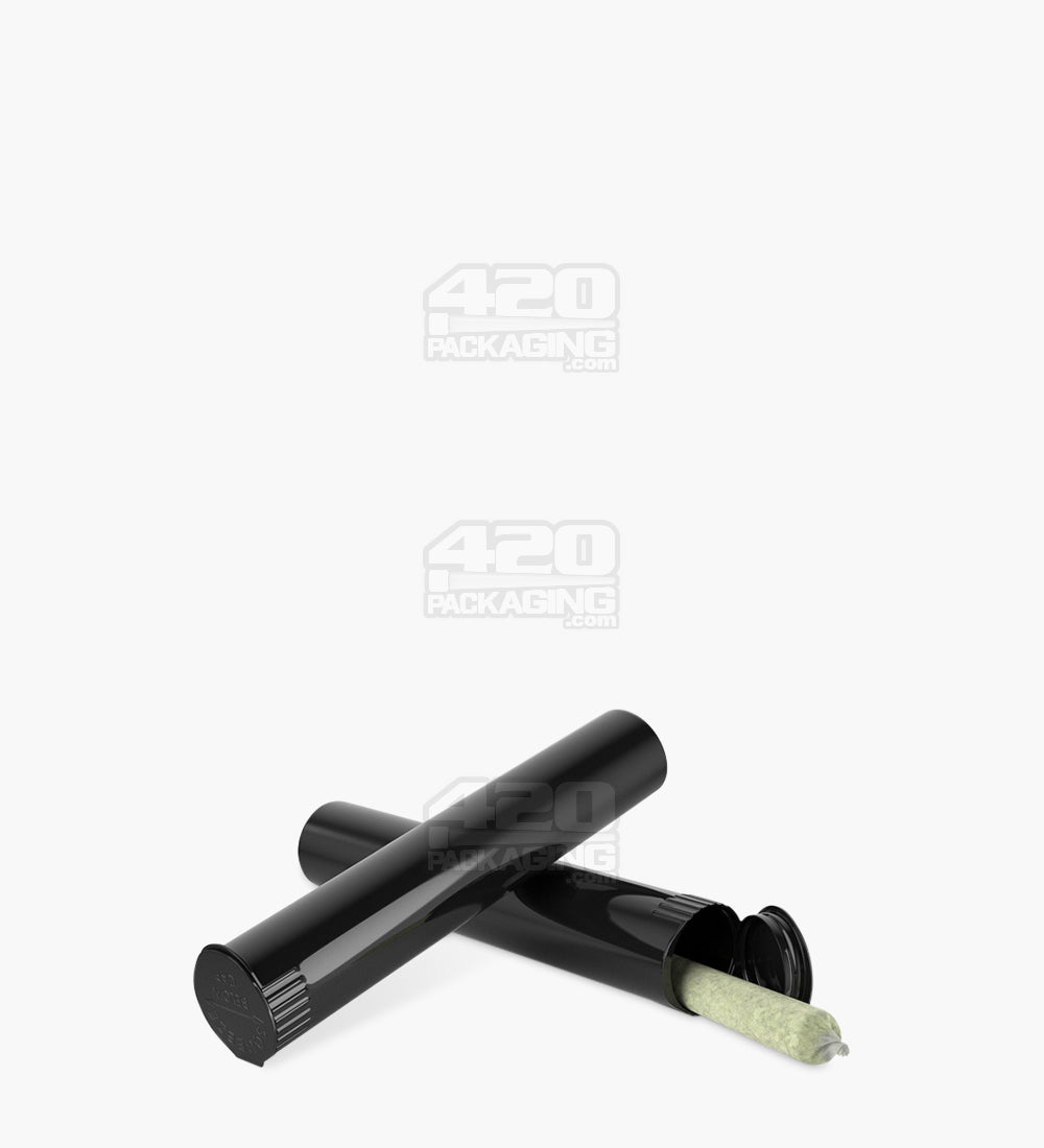 Child Resistant | Pop Top Opaque Plastic PCR Pre-Roll Tubes (Open) | 95mm - Black - 1000 Count