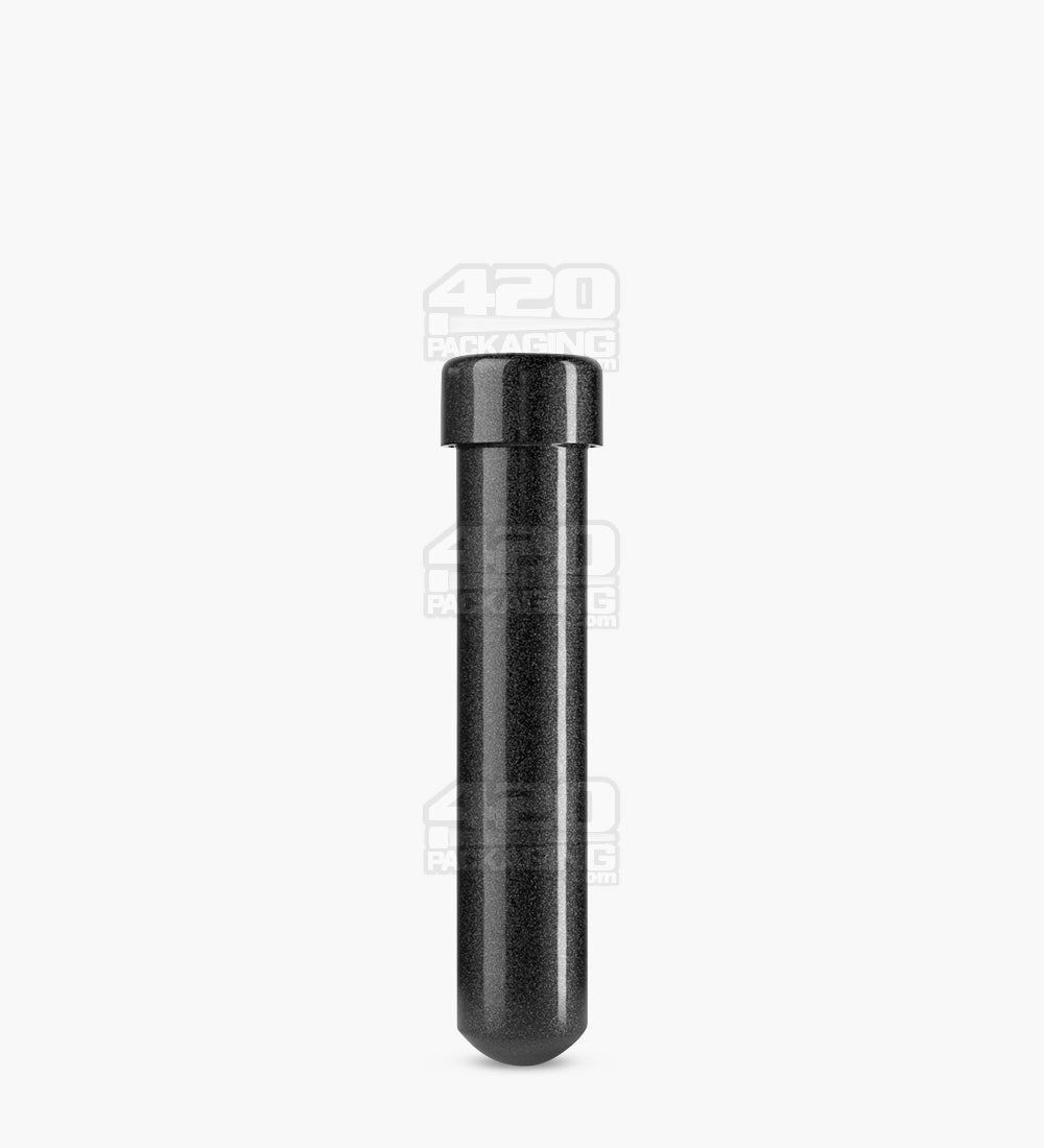 95mm Black Opaque Child Resistant Push Down and Turn Screw On Aluminum Metal Pre-Roll Tubes 250/Box