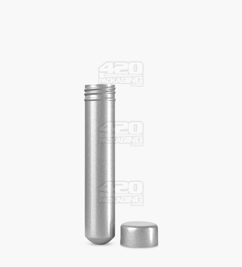 95mm Silver Opaque Child Resistant Pop Top Metal Pre-Roll Tubes 250/Box - 3