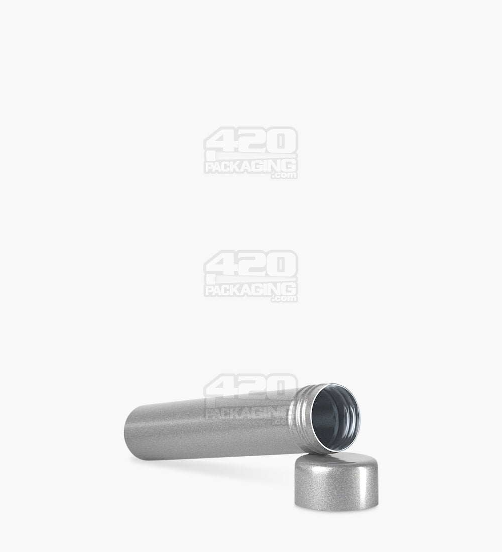95mm Silver Opaque Child Resistant Pop Top Metal Pre-Roll Tubes 250/Box - 8