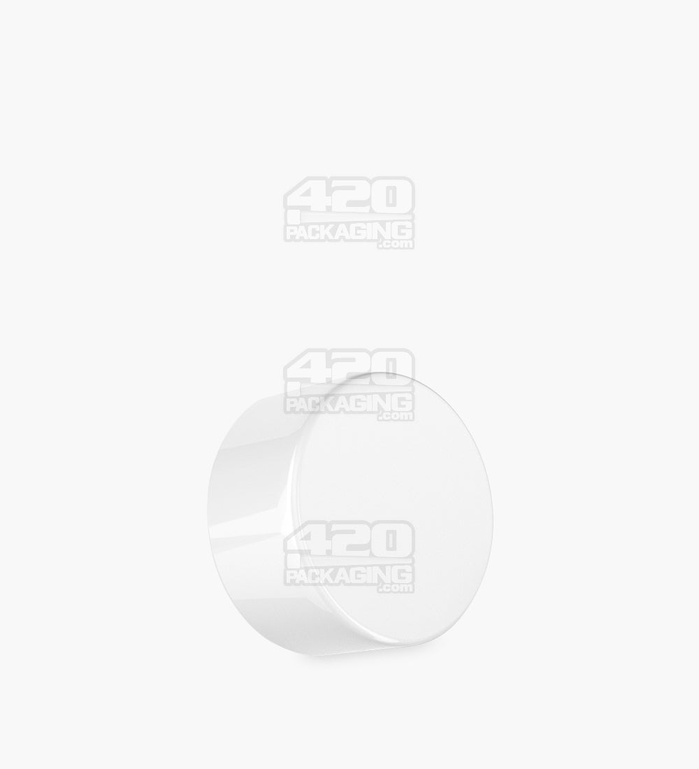 Child Resistant | Smooth Push Down & Turn Plastic PCR Caps w/ Foil Liner | 28mm - Glossy White - 504 Count