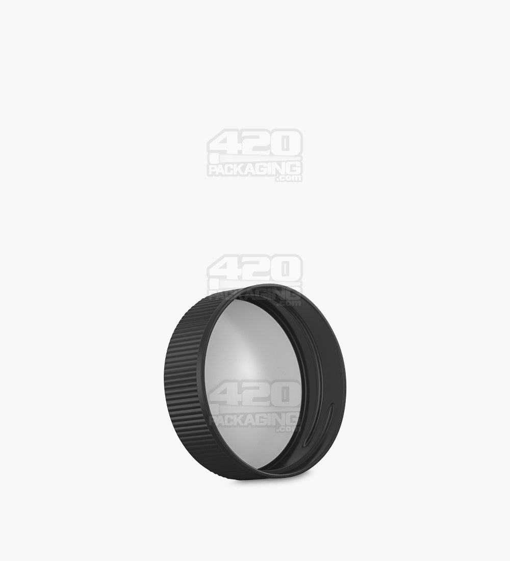 Ribbed Screw Top Plastic Caps w/ Foam Liner | 28mm - Matte Black - 250 Count