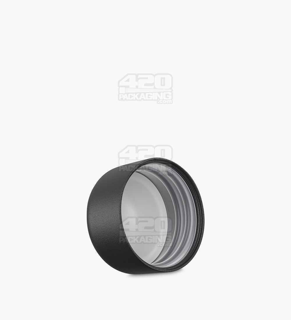 Child Resistant | Smooth Push Down & Turn Plastic Caps w/ Foam Liner | 28mm - Matte Black - 504 Count