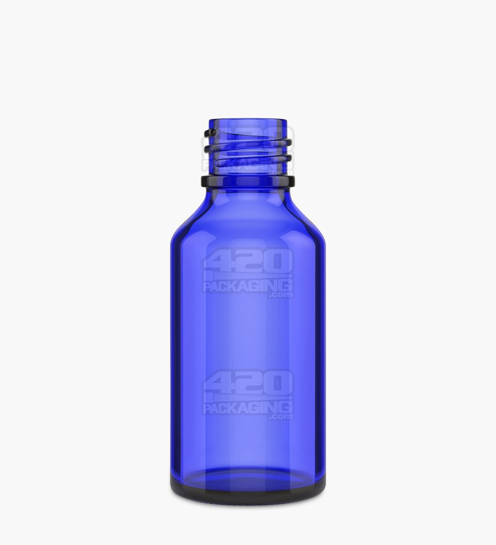 30mL Blus Glass Child Resistant Bottles With Black Ribbed Dropper Cap 120/Box - 5