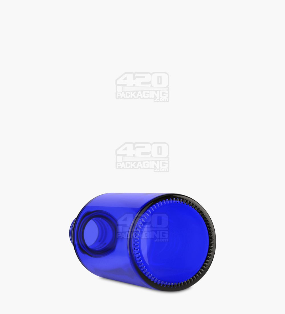 30mL Blus Glass Child Resistant Bottles With Black Ribbed Dropper Cap 120/Box - 8