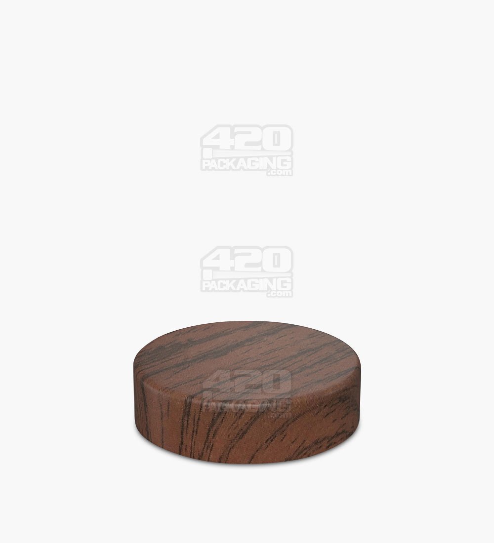50mm Smooth Flat Push & Turn Plastic Child Resistant Caps w/ Foam Liner - Red Wood - 100/Box - 3