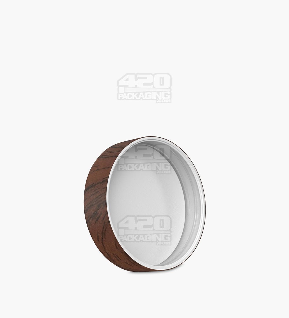 50mm Smooth Flat Push & Turn Plastic Child Resistant Caps w/ Foam Liner - Red Wood - 100/Box - 2