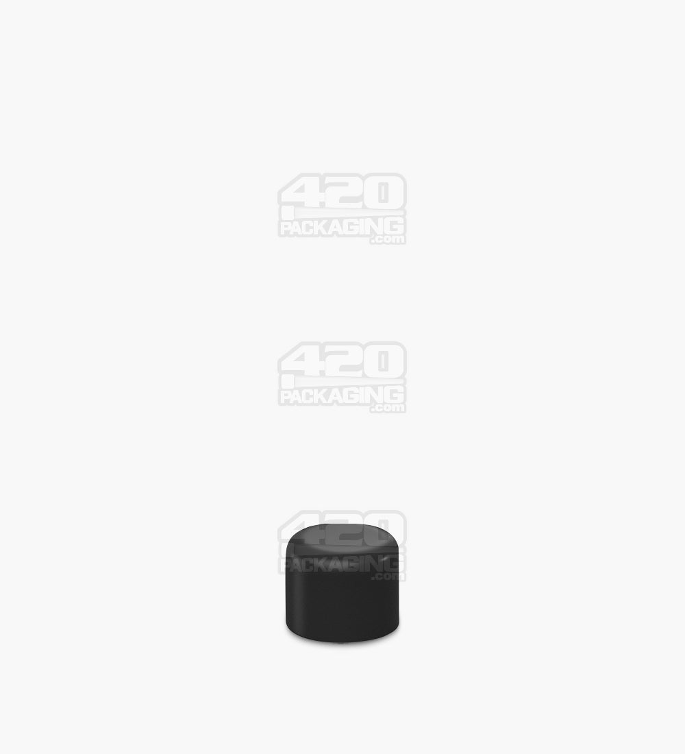 18mm Smooth Push and Turn Dome Plastic CR Caps For Glass Tubes w/ Foam Liner - Matte Black - 400/Box - 3