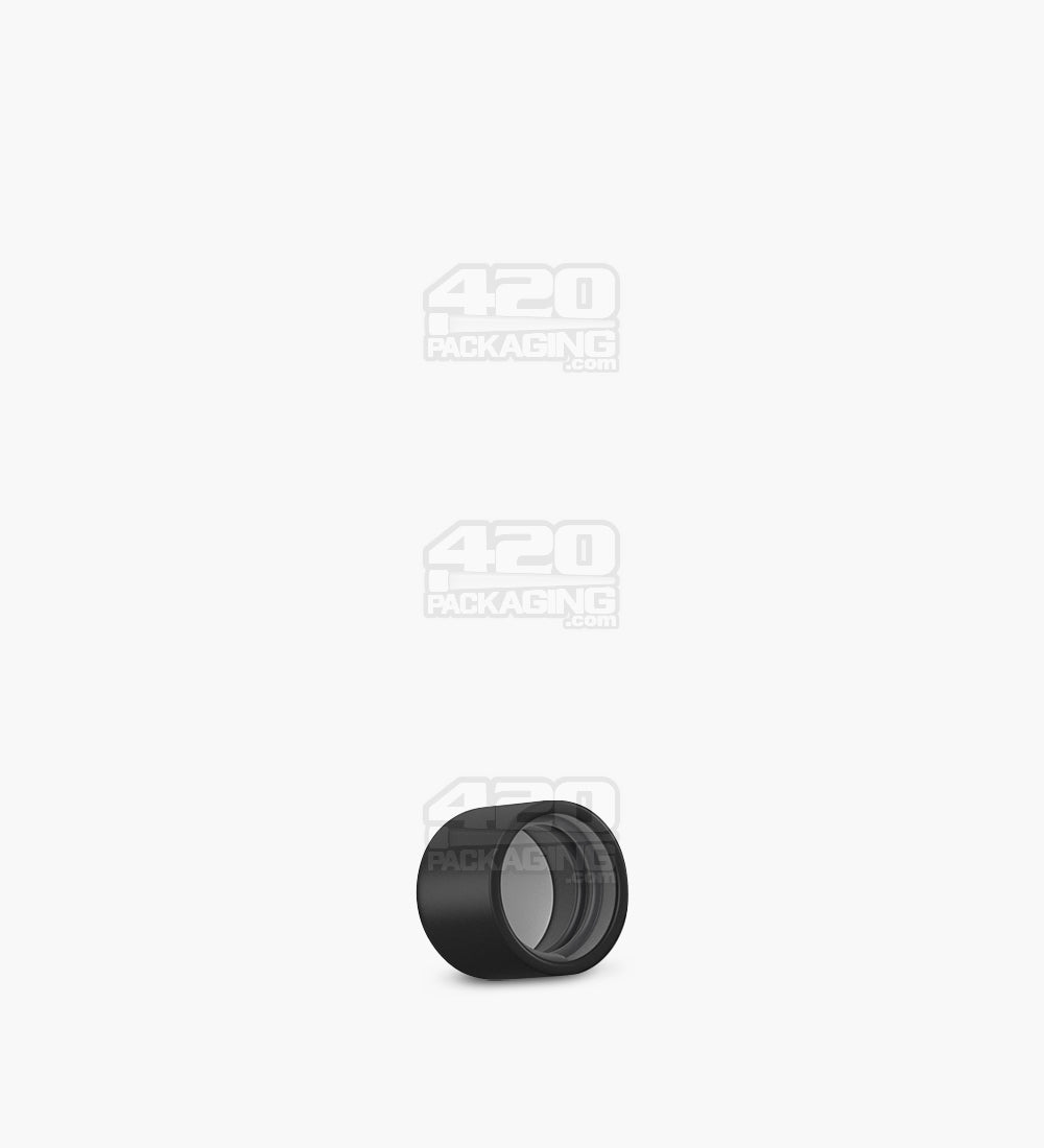 Push and Turn Dome Plastic CR Caps For Glass Tubes With Foam Liner - Matte Black