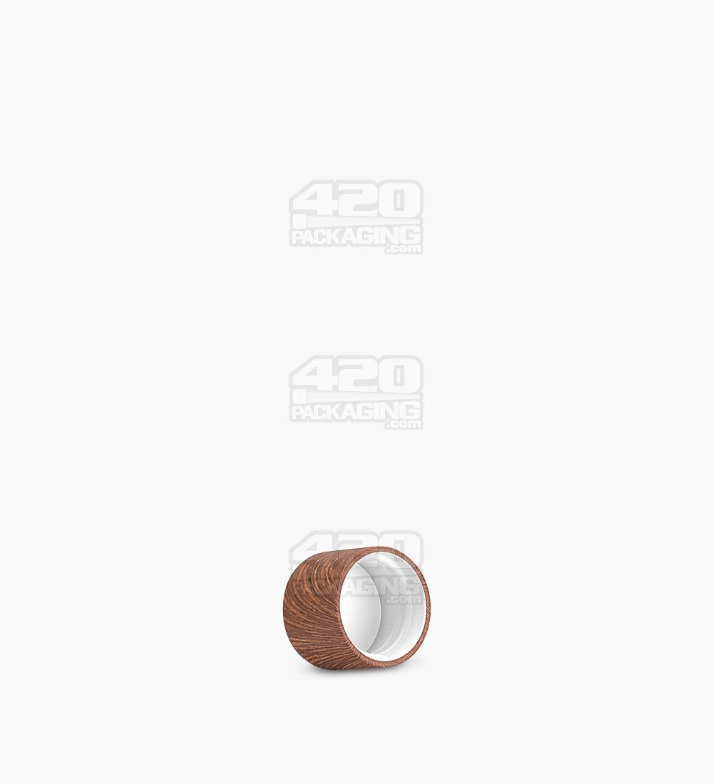 Push and Turn Flat Plastic CR Caps For Glass Tubes - Mahogany