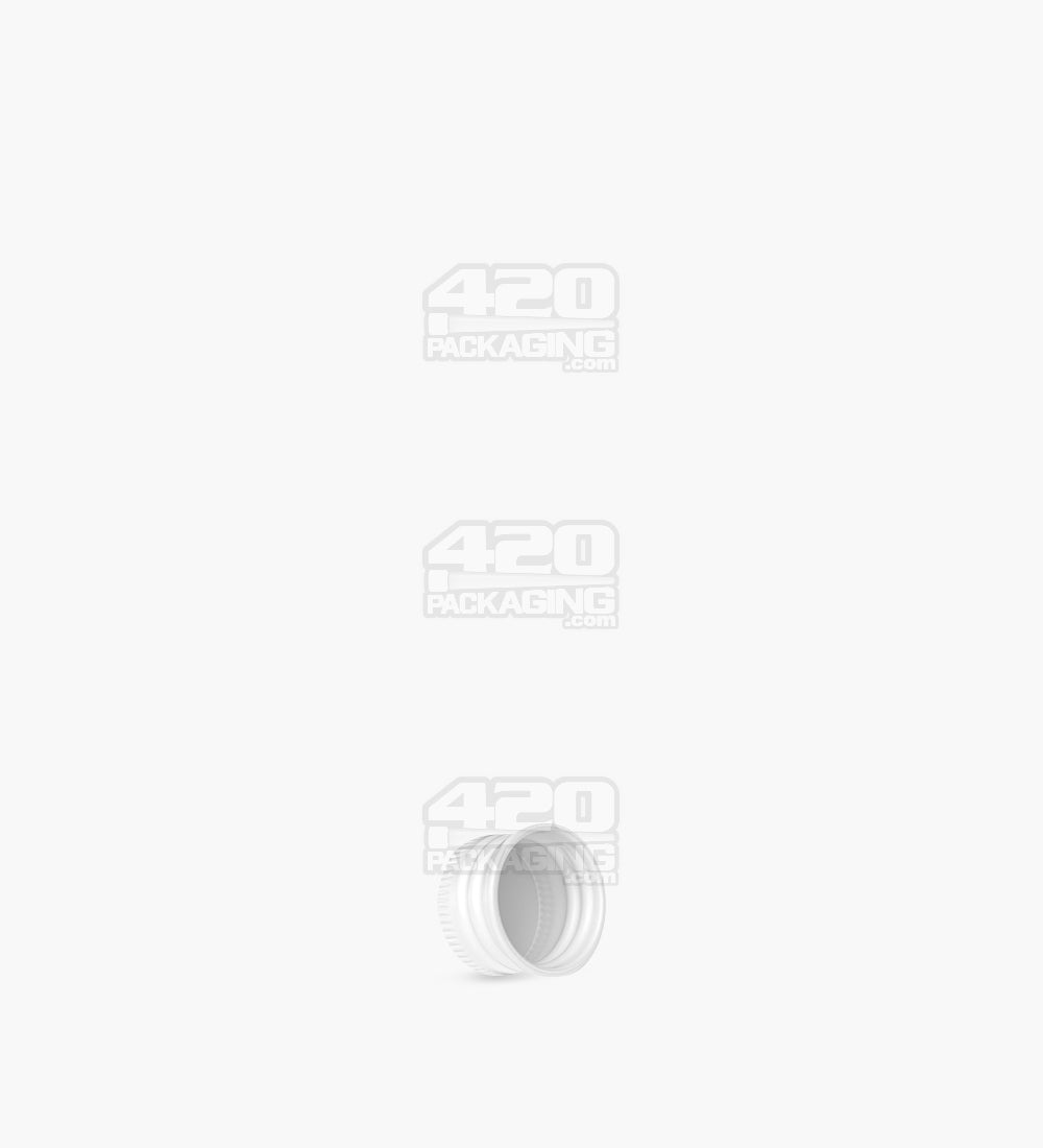 18mm Ribbed Screw Top Metal Caps For Glass Tubes - Glossy White - 400/Box - 2