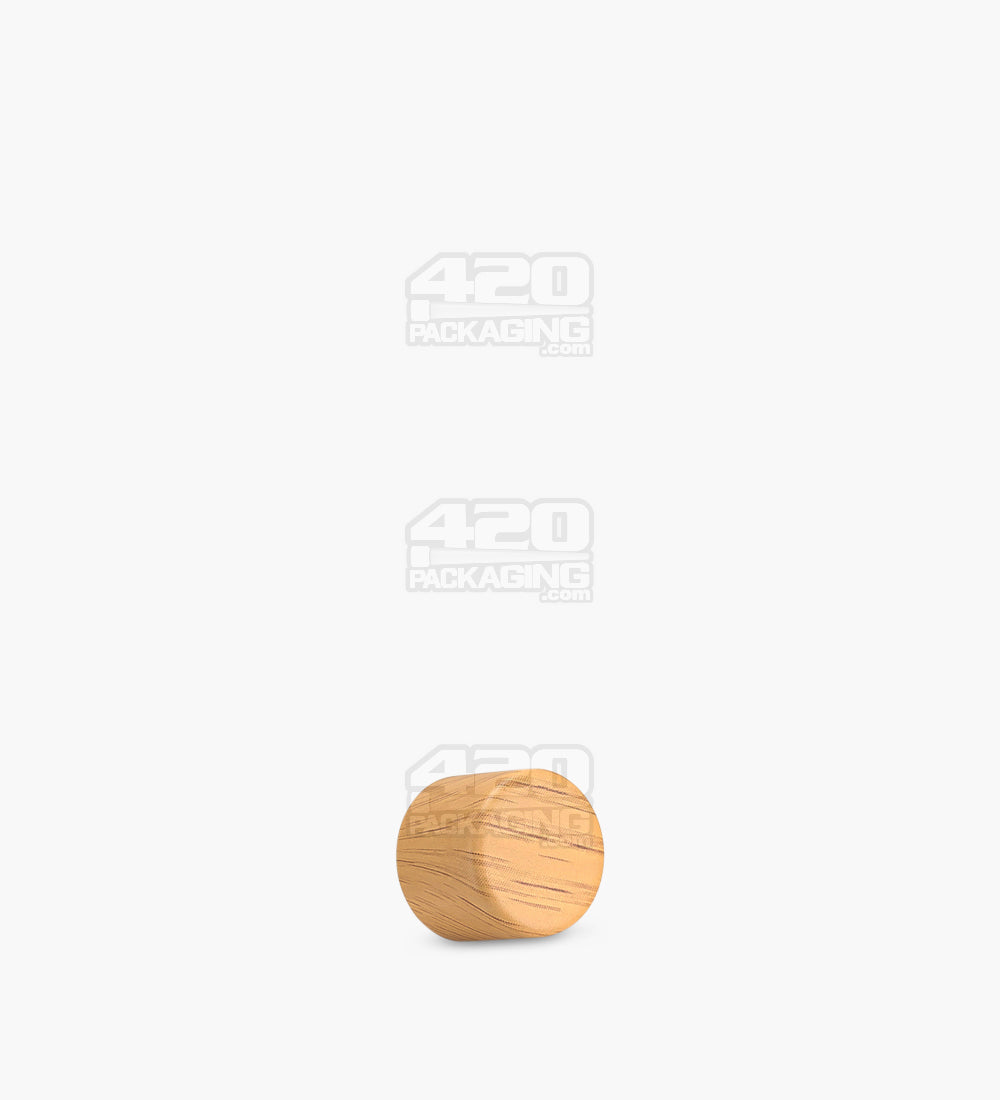 18mm Smooth Push and Turn Flat Plastic CR Caps For Glass Tubes - Oak - 400/Box - 1