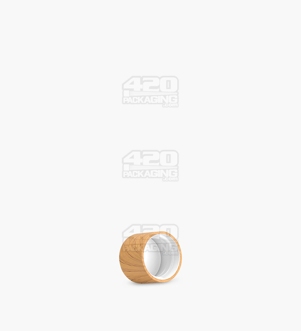Push and Turn Flat Plastic CR Caps For Glass Tubes - Oak