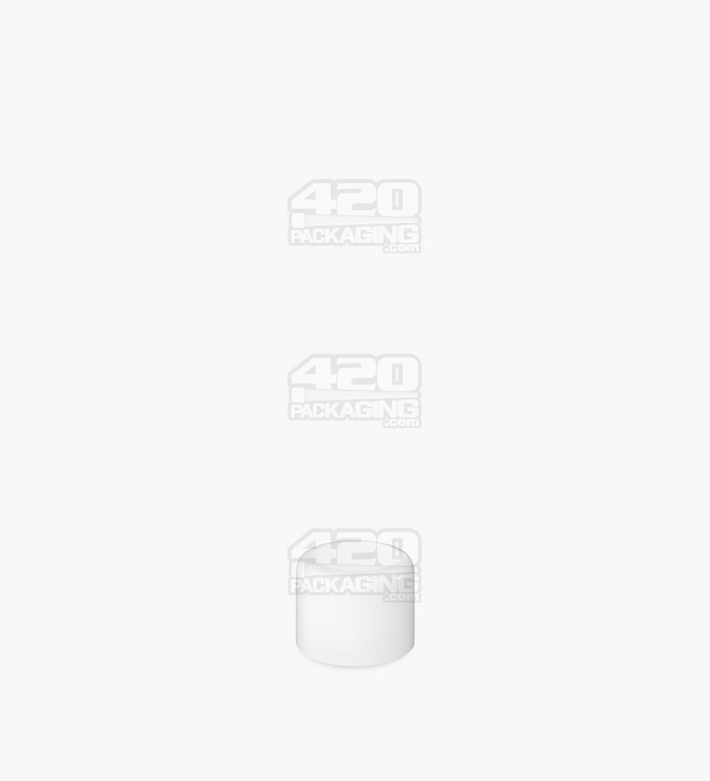 18mm Smooth Push and Turn Flat Plastic CR Caps For Glass Tubes - Matte White - 400/Box - 3