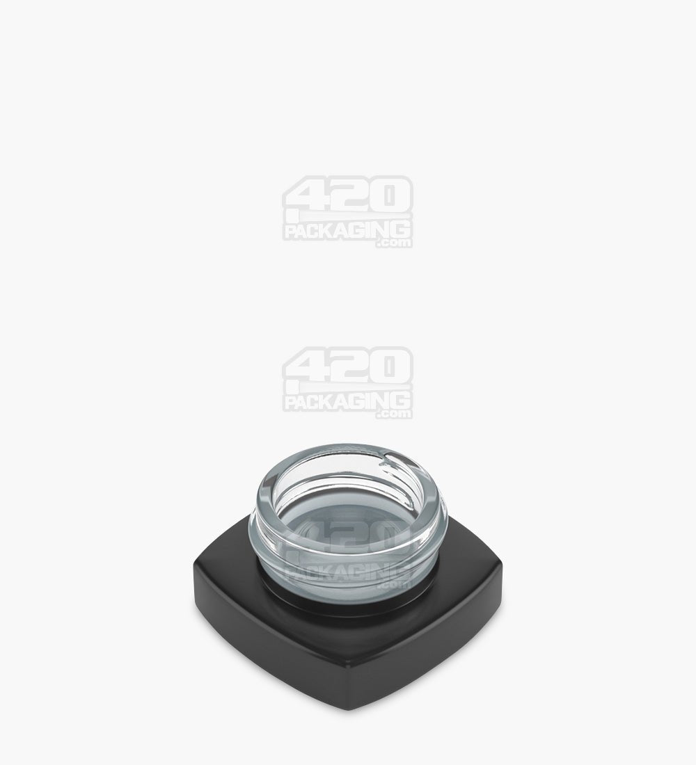 32mm Matte Black 5ml Glass Pillow Concentrate Jar w/ White Interior 250/Box - 2