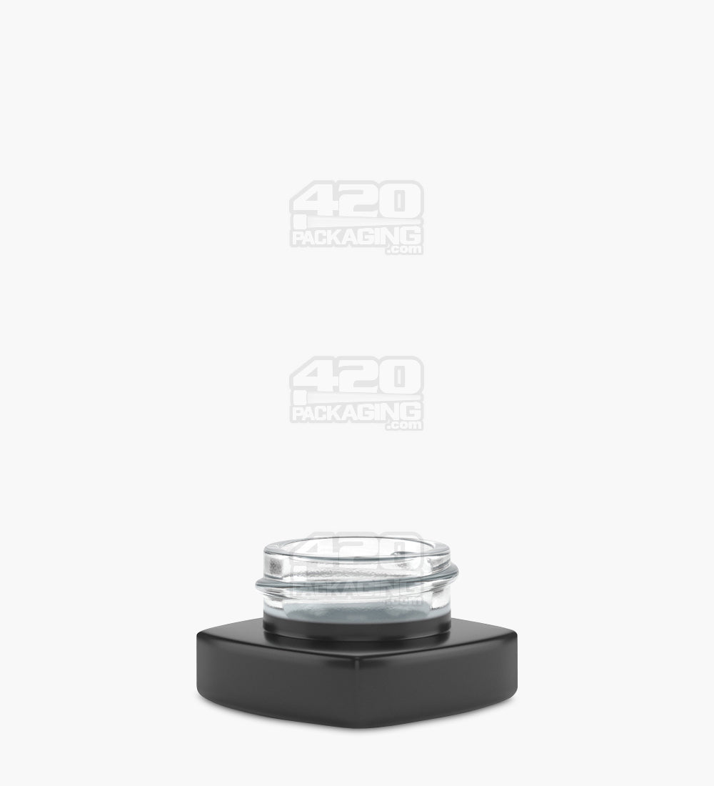 32mm Matte Black 5ml Glass Pillow Concentrate Jar w/ White Interior 250/Box - 1