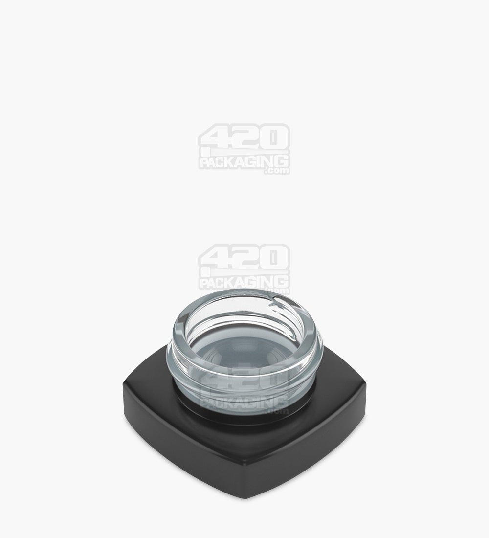 32mm Matte Black 9ml Glass Pillow Concentrate Jar w/ White Interior 240/Box - 2