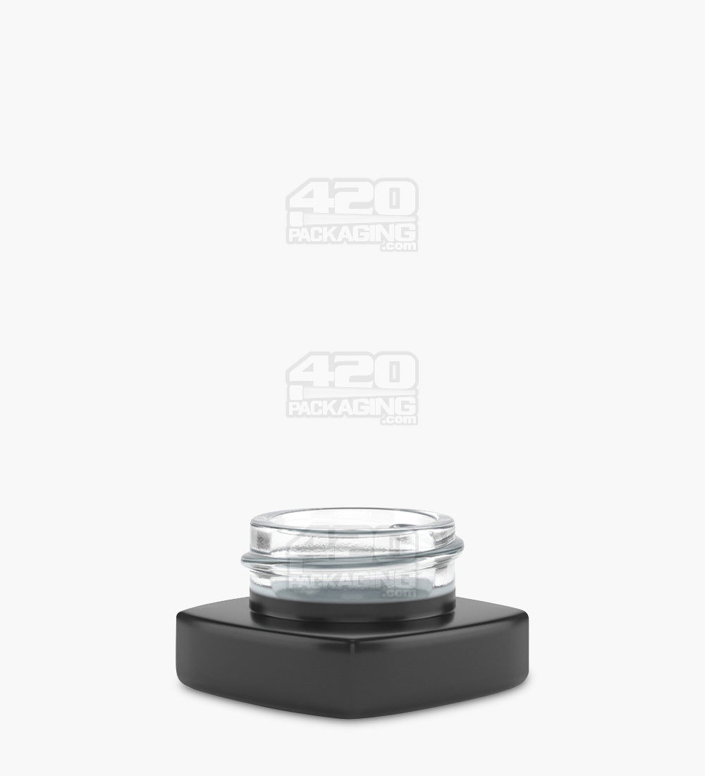 32mm Matte Black 9ml Glass Pillow Concentrate Jar w/ White Interior 240/Box - 1