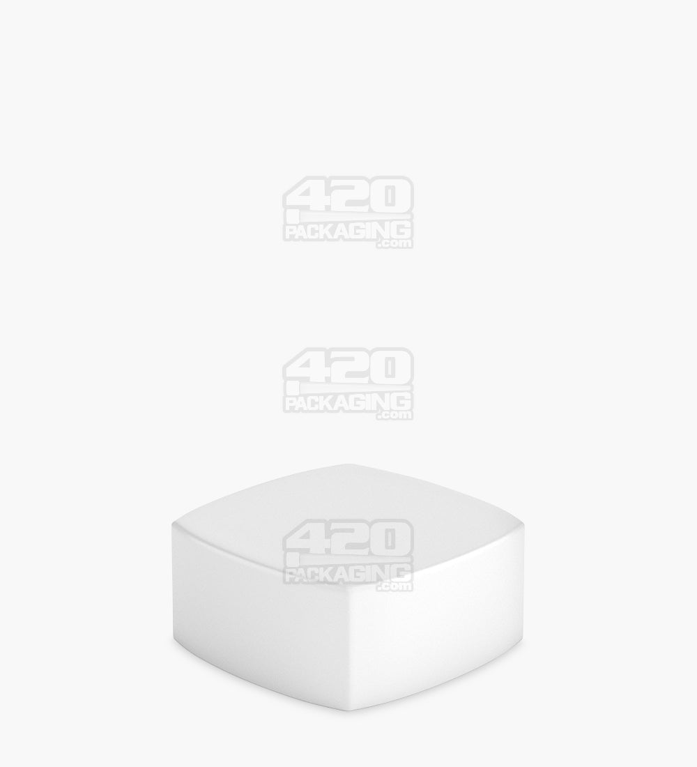 Child Resistant | Push Down & Turn Plastic Pillow PCR Caps w/ Teflon Liner | 38mm - Matte White - 240 Count