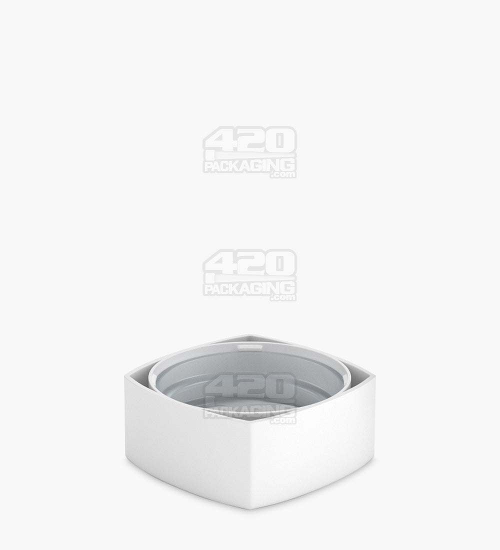 Child Resistant | Push Down & Turn Plastic Pillow PCR Caps w/ Teflon Liner | 38mm - Matte White - 240 Count