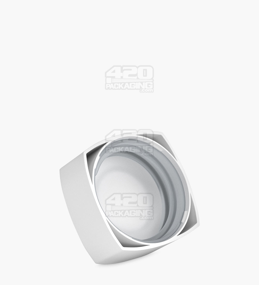 Child Resistant | Push Down & Turn Plastic Pillow PCR Caps w/ Teflon Liner | 38mm - Matte White - 240 Count