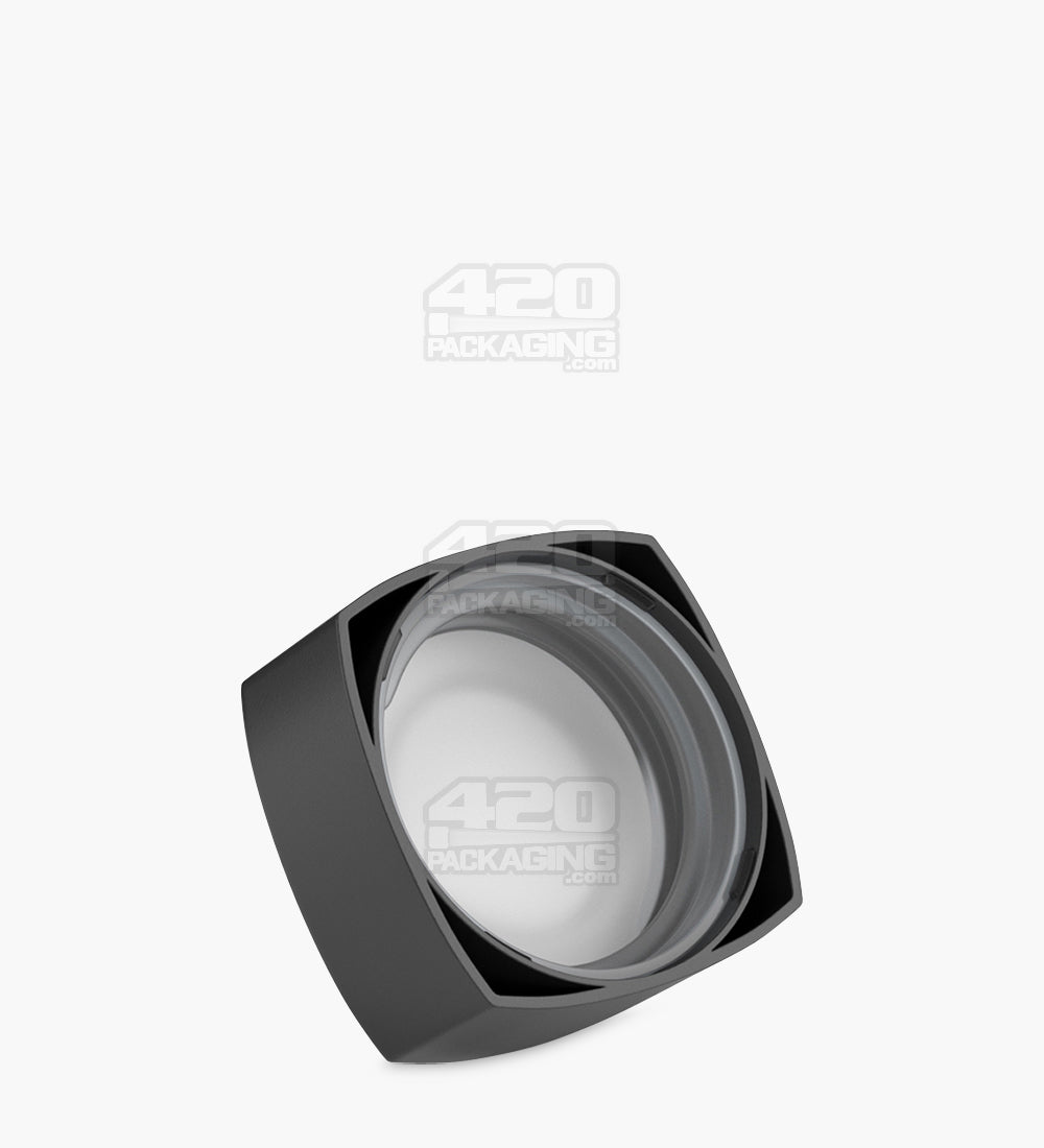 Child Resistant | Push Down & Turn Plastic Pillow PCR Caps w/ Teflon Liner | 38mm - Matte Black - 240 Count