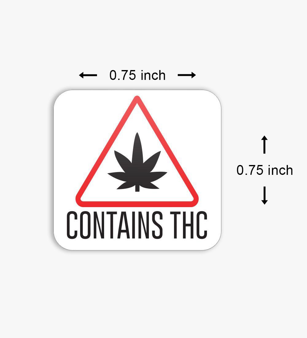 Massachusetts Maine THC - Triangle Warning Labels 1000/Roll - 2