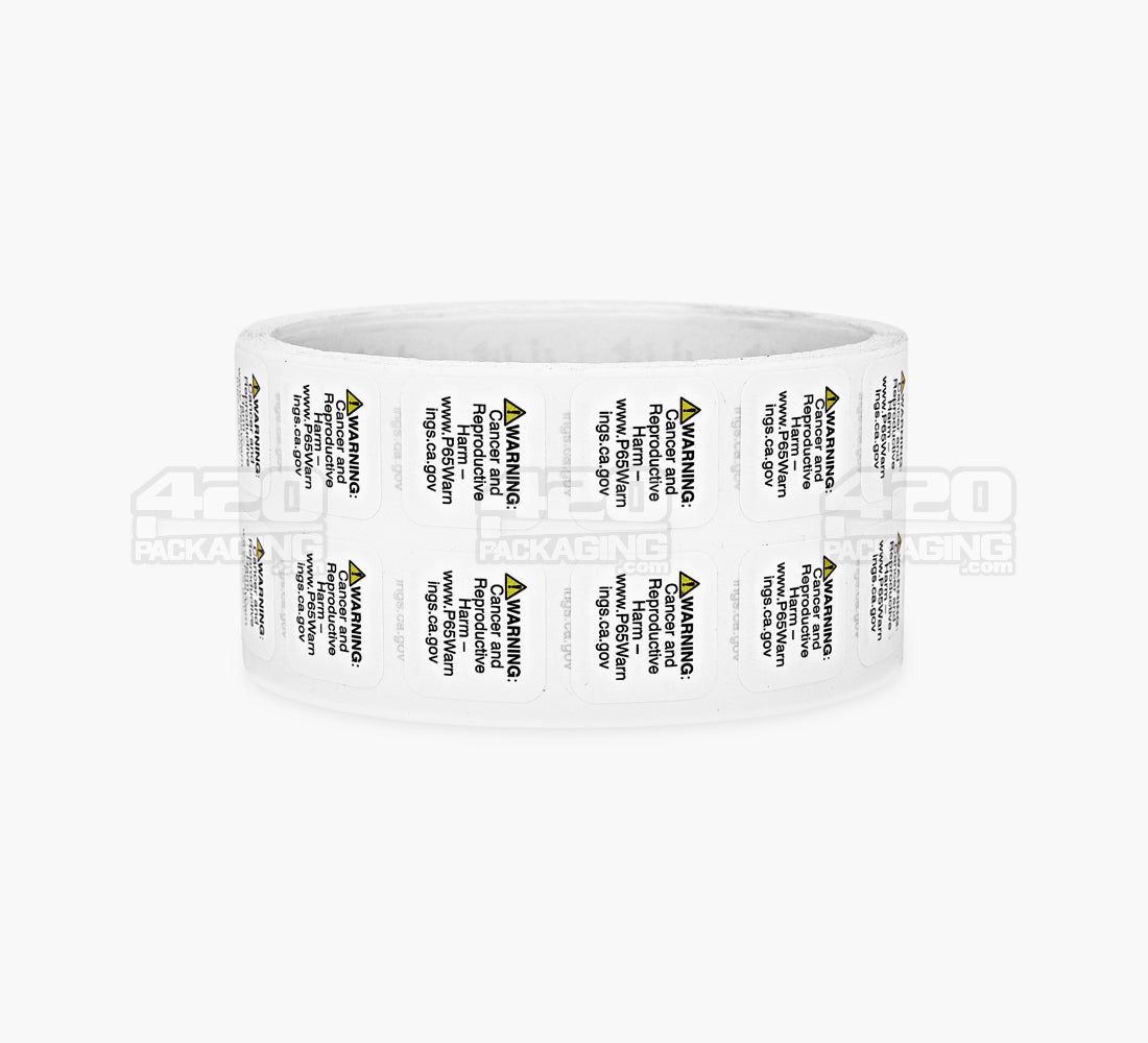 California Prop 65 Warning Compliance Label | .75in x .75in - Short Form - 1000 Count