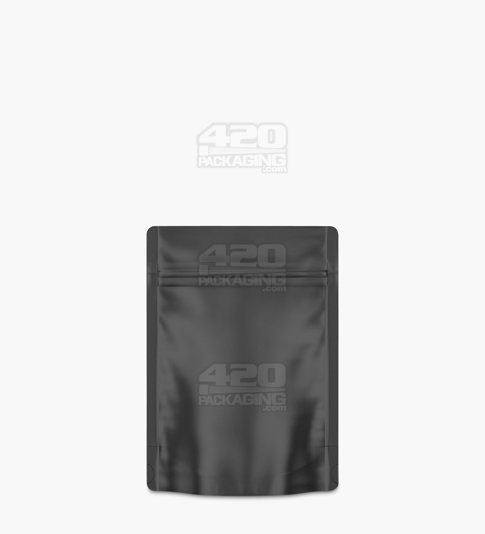 Tamper Evident | Matte Black Mylar Bags (No Tear Notch) | 3.7in x 5in - 3.5g - 1000 Count