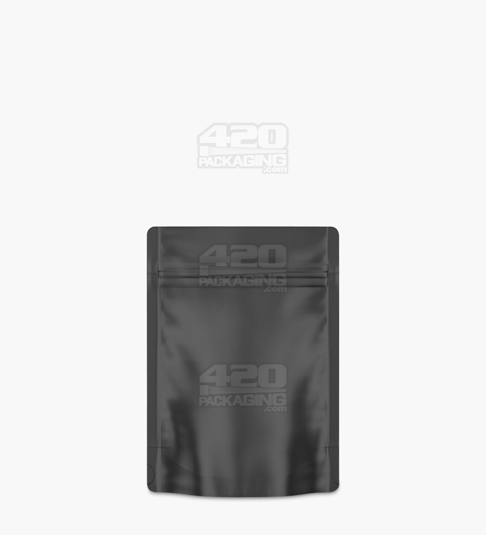 Tamper Evident | Matte Black Mylar Bags (No Tear Notch) | 3.7in x 5in - 3.5g - 1000 Count