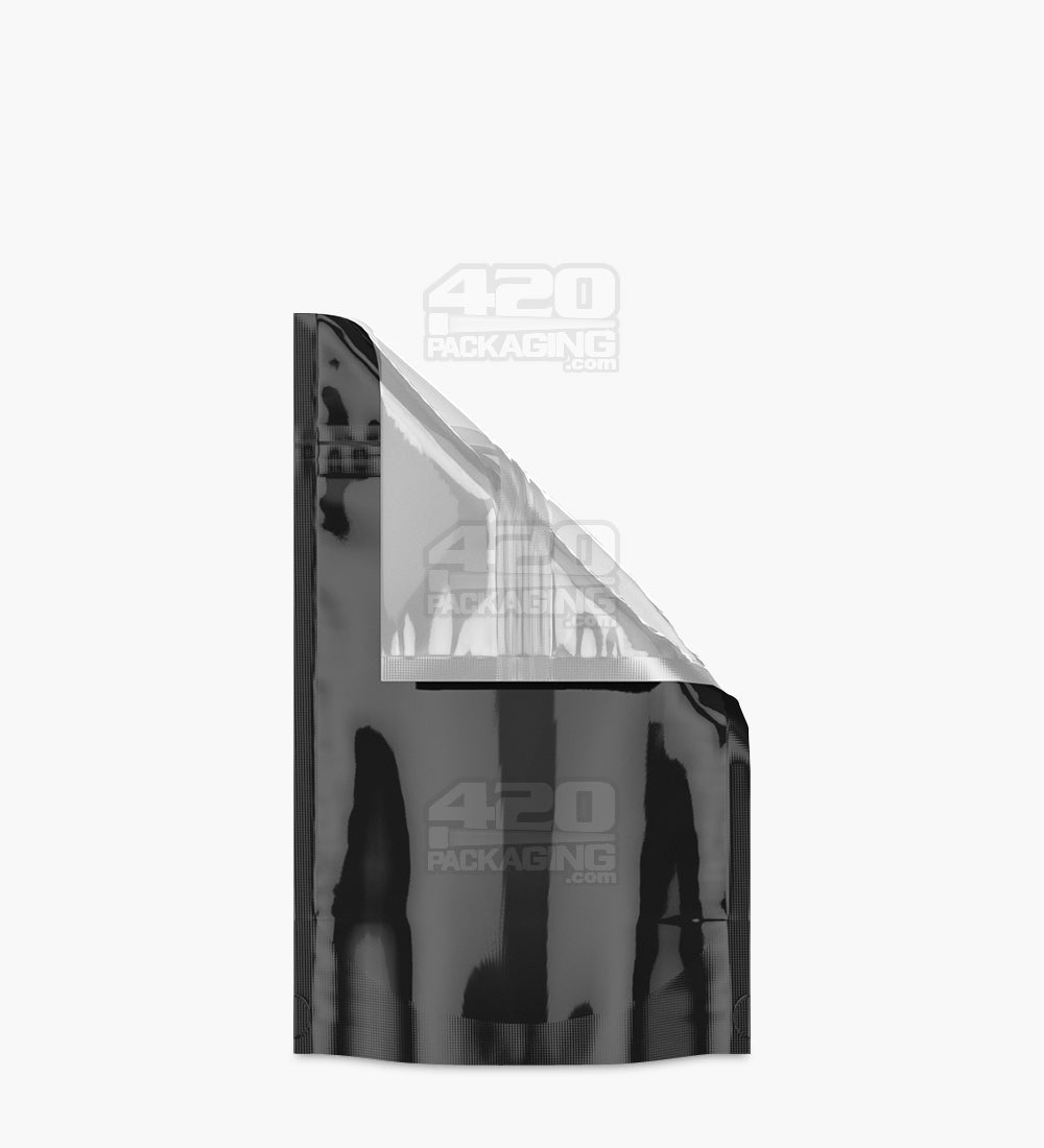 Tamper Evident | Glossy Black Vista Mylar Bags (No Tear Notch) | 4in x 6.5in - 7g - 1000 Count